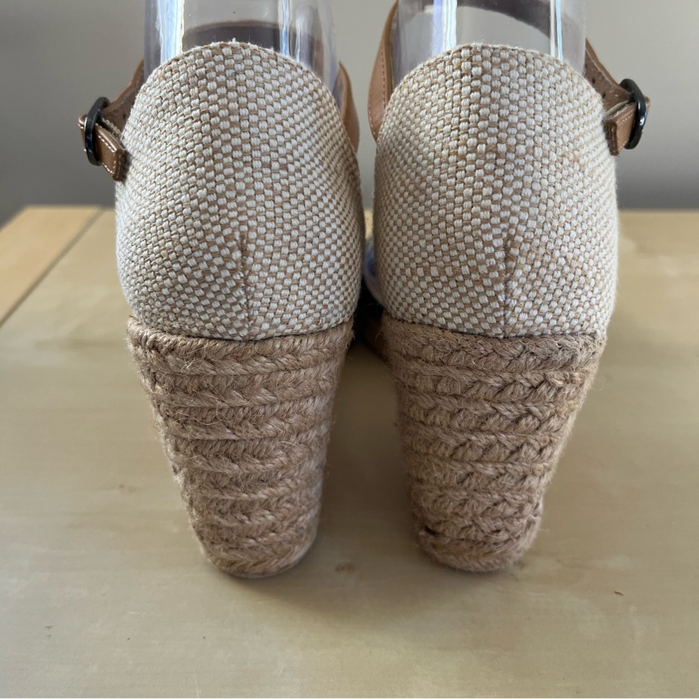 White Mountain Wedge Espadrille Ankle-Strap Sandals - Black/Tan - Picture 4 of 10